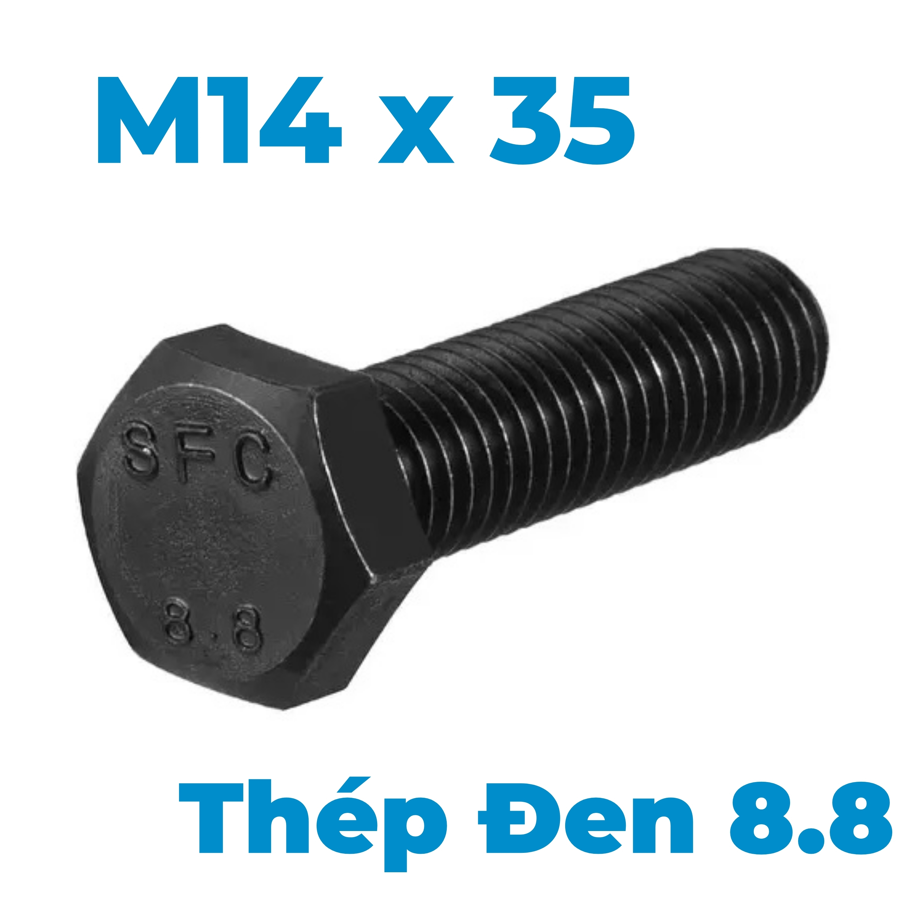 Bulong Thép Đen 8.8 DIN933 M14x35