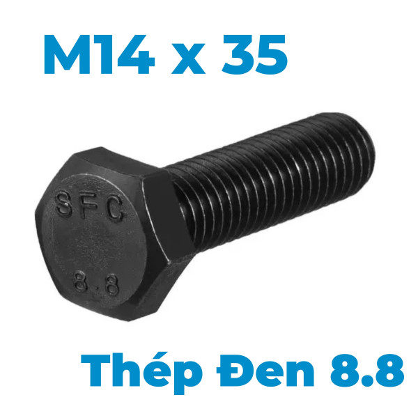 Bulong Thép Đen 8.8 DIN933 M14x35