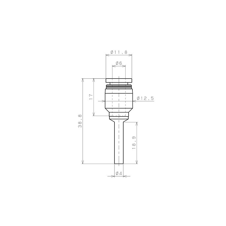 Bản vẽ kỹ thuật Đầu Nối Nhanh Khí Nén Giữa Ống Khí Và Fitting Dạng Nối Giảm Pisco PGJ4-6-C