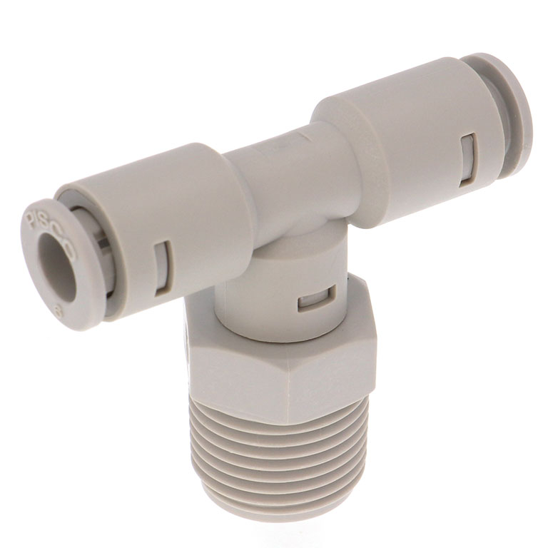 Đầu Nối Nhanh Khí Nén Dạng Chữ T Ren Ngoài Pisco APB6-03-E