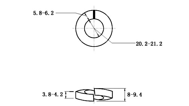Bản vẽ kỹ thuật Lông Đền Vênh Thép Đen DIN127 M20