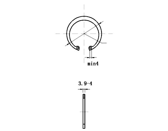 Bản vẽ kỹ thuật Phe Gài Lỗ Thép 65Mn DIN472 D195x4.0