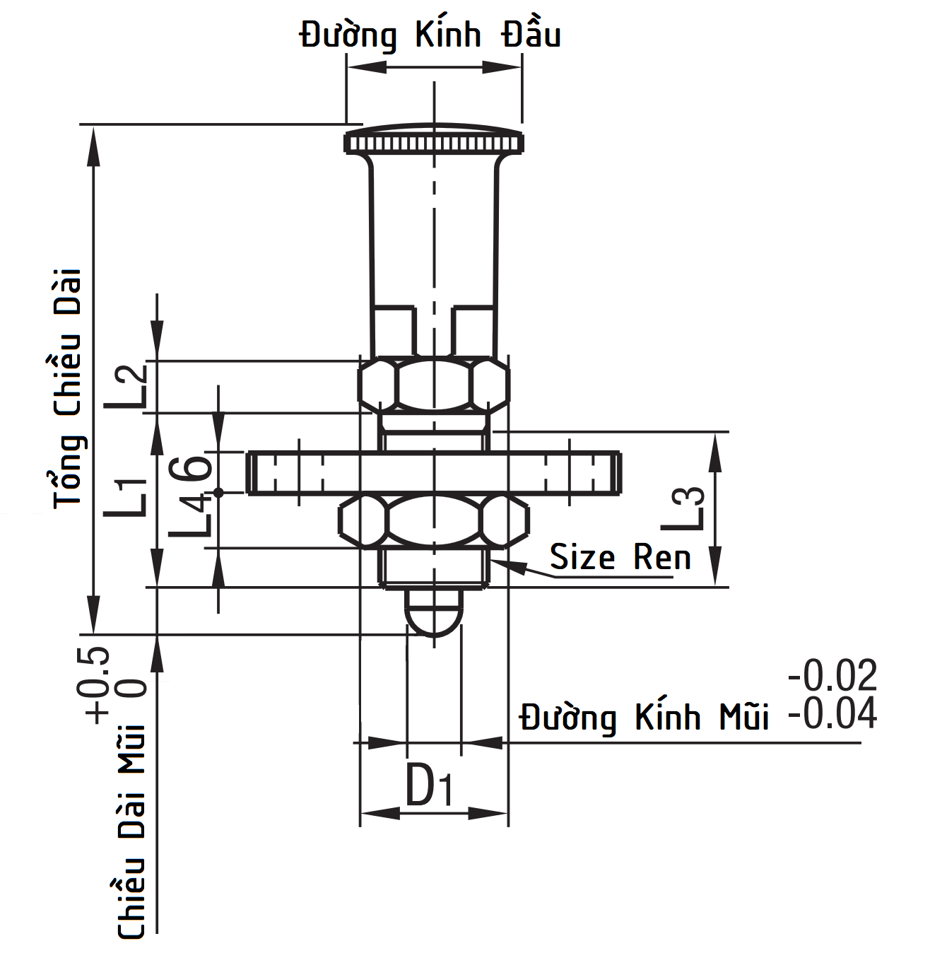 Bản vẽ kỹ thuật Indexing Plungers Flanged Rest Position With Lock Nut M10x1 FPXR10