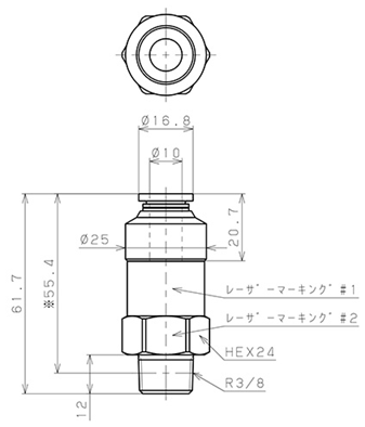 Bản vẽ kỹ thuật Van Khí Nén Một Chiều  Pisco CVC10-03A