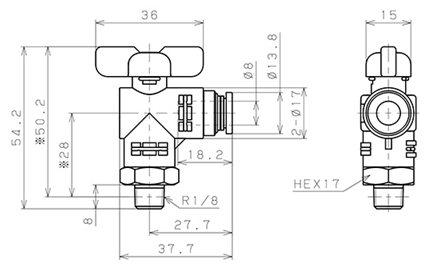 Bản vẽ kỹ thuật Van Bi Khí Nén, Loại 20 & 60 Pisco BVLC20-0801