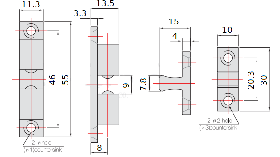 Bản vẽ kỹ thuật Chốt Bi Cửa Hợp Kim Kẽm Mạ Crom Buyoung BY10-6