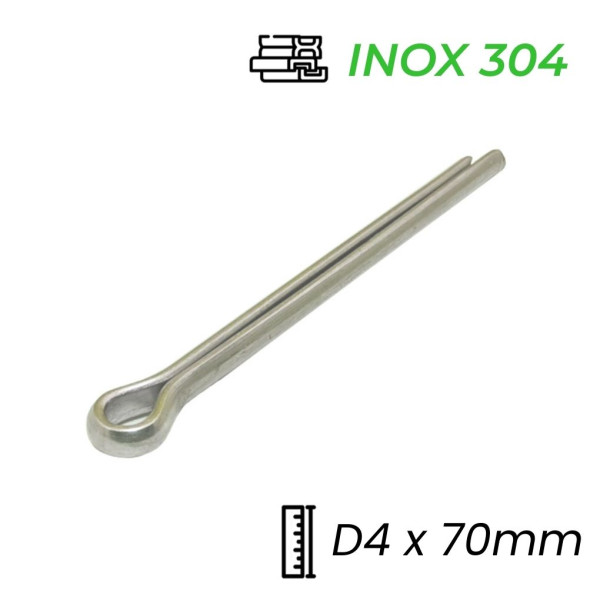 Chốt Chẻ Inox 304 (Chốt Bi) GB91 D4x70mm