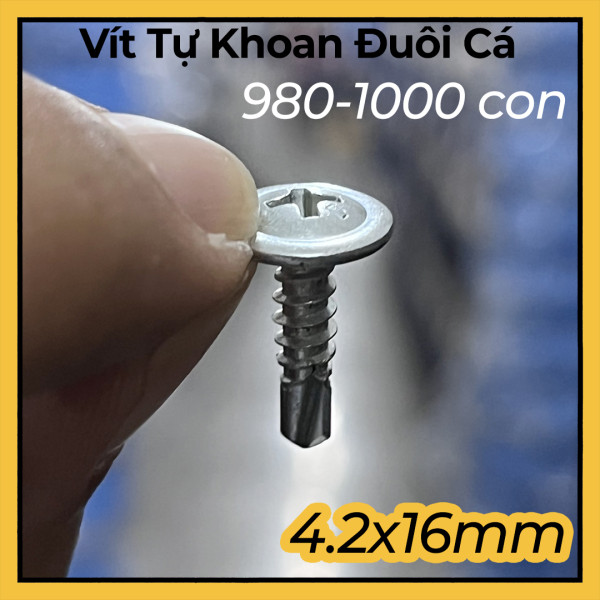 Vít Đuôi Cá Đầu Dù Thép Mạ Kẽm MS-PRO 4.2x16mm (1000 Cái)
