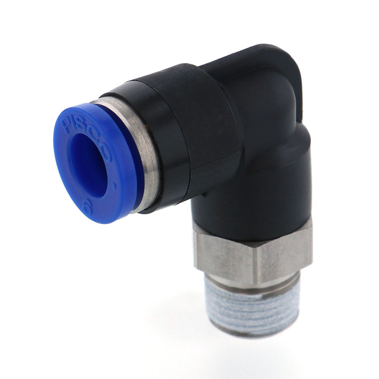 Đầu Nối Nhanh Khí Nén Dạng Cong 90° Ren Ngoài Pisco SPL10-02