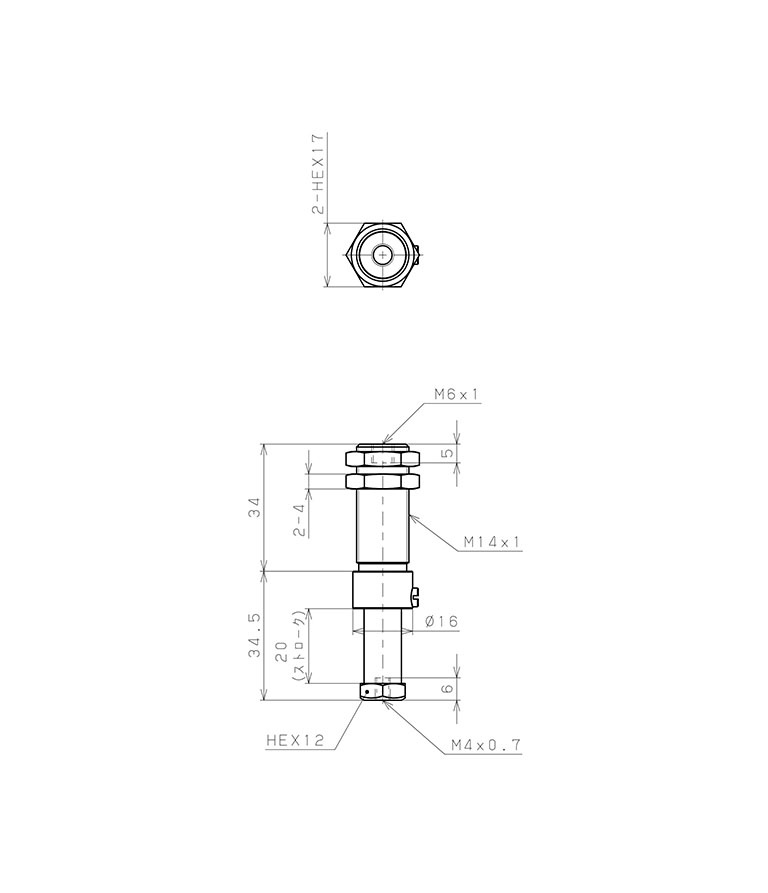 Bản vẽ kỹ thuật Giá Đỡ Nấm Hút Chân Không Có Lò Xo, Pisco VPC-M4-20-M6