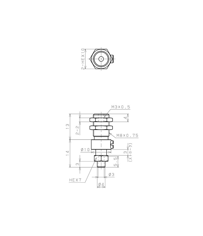 Bản vẽ kỹ thuật Giá Đỡ Nấm Hút Chân Không Có Lò Xo, Pisco VPSC-H3-3-M3