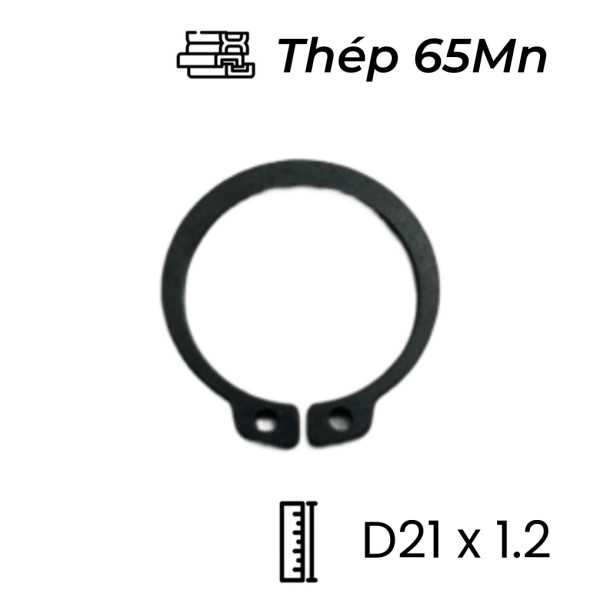 Phe Gài Trục Thép 65Mn DIN471 D21x1.2 (10Cái/Bịch)