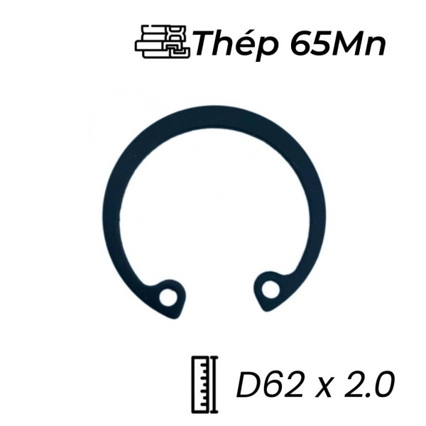Phe Gài Lỗ Thép 65Mn DIN472A D62x2.0