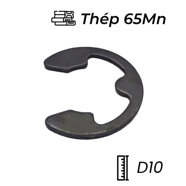 Phe Gài Trục Chữ E Thép DIN6799 D10 (5Cái/Bịch)
