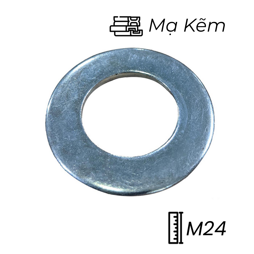 Lông Đền Phẳng Thép Mạ Kẽm DIN125 M24