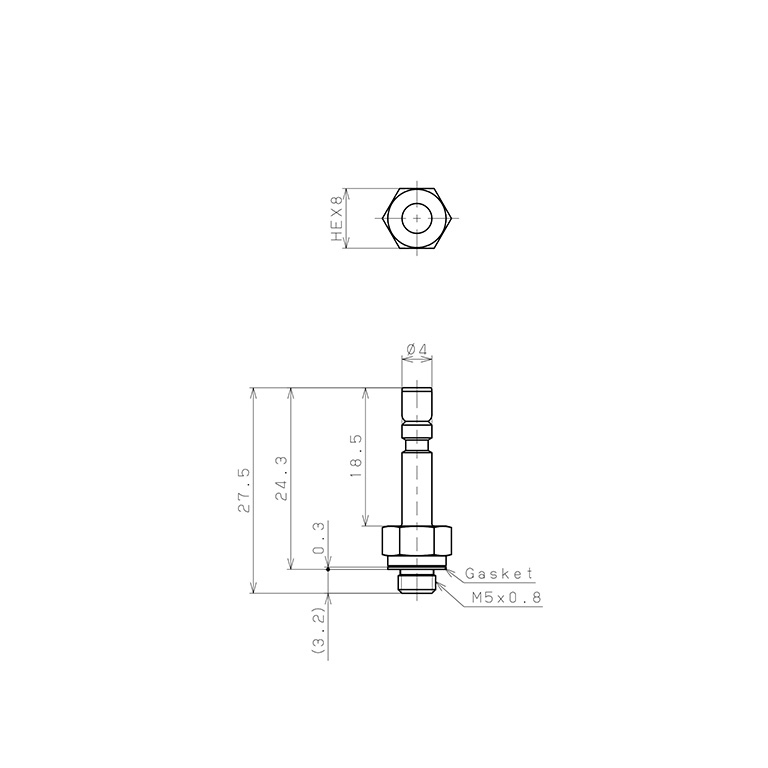 Bản vẽ kỹ thuật Đầu Nối Ren Đực Và Fitting Pisco PTJ4-M5-C