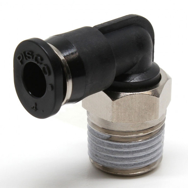 Đầu Nối Nhanh Khí Nén Dạng Cong 90° Ren Ngoài Pisco PL4-01M-C