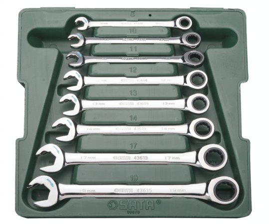 Bộ Cờ Lê Vòng Miệng Tự Động 8 Chi Tiết 8–19 mm SATA 09079