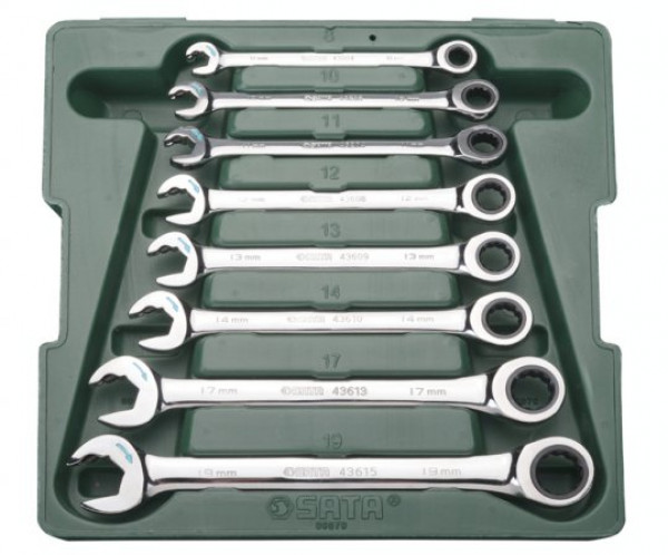 Bộ Cờ Lê Vòng Miệng Tự Động 8 Chi Tiết 8–19 mm SATA 09079