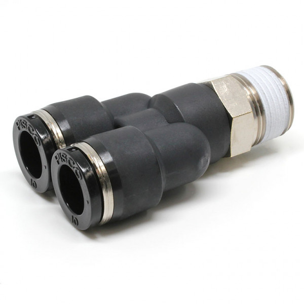 Đầu Nối Nhanh Khí Nén Dạng Chữ Y Ren Ngoài Pisco PX10-03W
