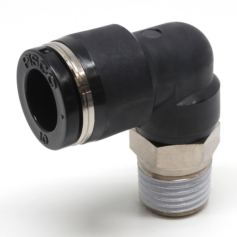 Đầu Nối Nhanh Khí Nén Dạng Cong 90° Ren Ngoài Pisco PL10-N2U