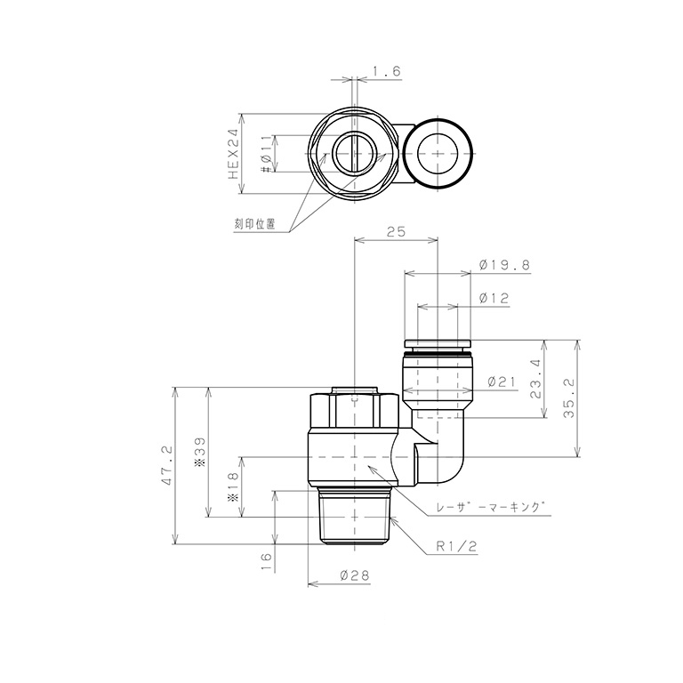 Bản vẽ kỹ thuật Van Tiết Lưu Khí Nén Đầu Vít Dẹp Pisco JSDS12-04B