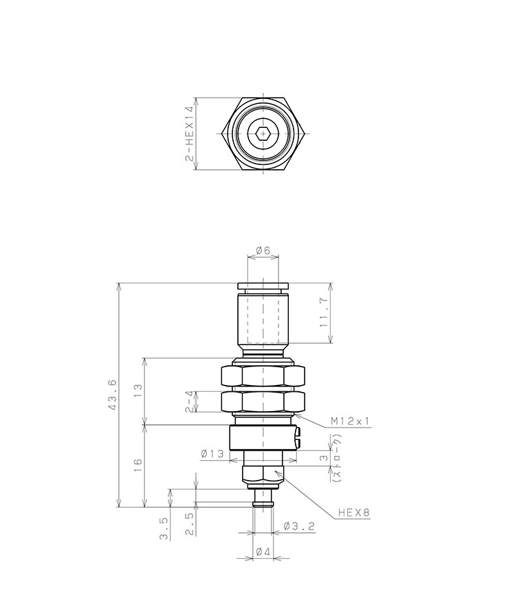 Bản vẽ kỹ thuật Giá Đỡ Nấm Hút Chân Không Có Lò Xo, Pisco VPC-T8-3-6J