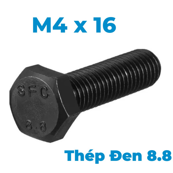 Bulong Thép Đen 8.8 DIN933 M4x16