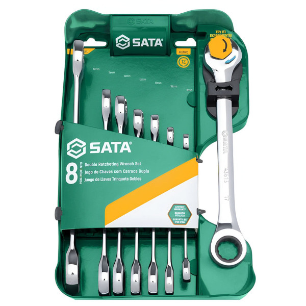 Bộ Cờ Lê Vòng Miệng 19 mm 8 Chi Tiết SATA 08007ASJ