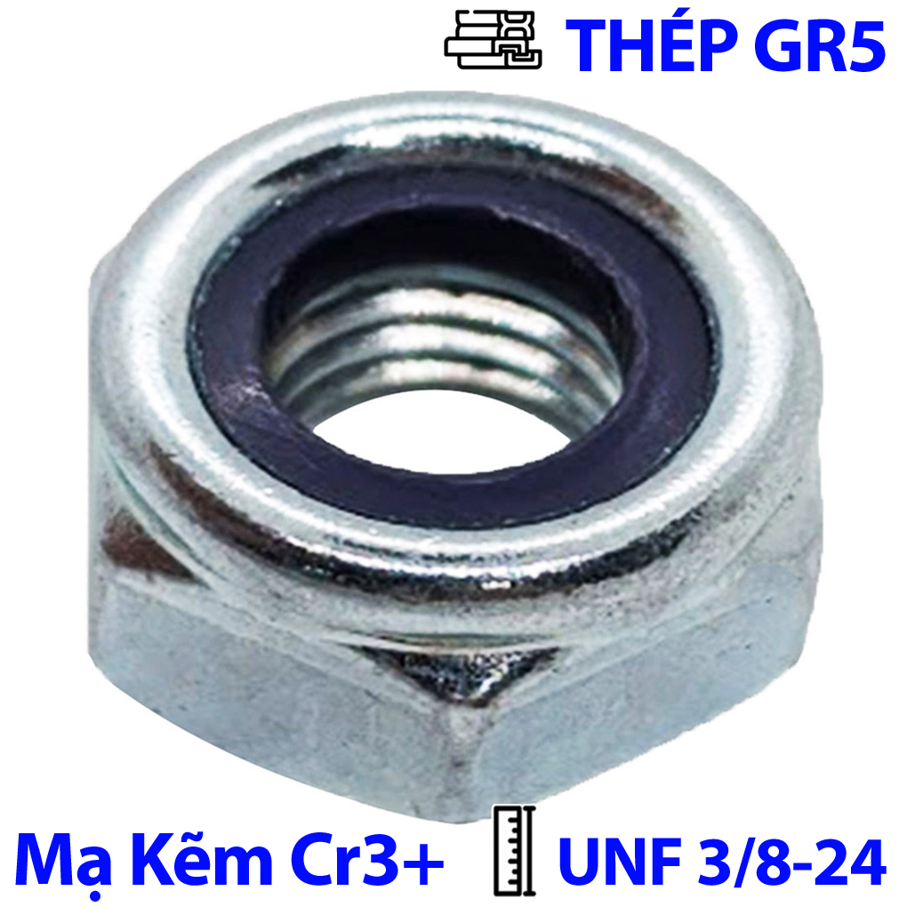 Tán Keo Thép Mạ Kẽm Trắng Cr3+ GR 5 UNF 3/8-24 (NE)