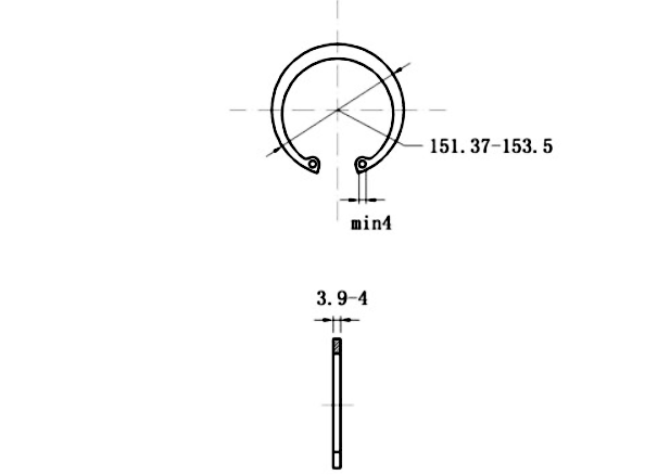 Bản vẽ kỹ thuật Phe Gài Lỗ Thép 65Mn DIN472 D145x4.0