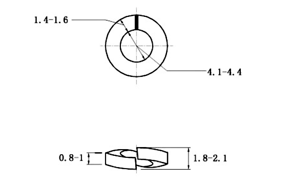 Bản vẽ kỹ thuật Lông Đền Vênh Thép Mạ Kẽm Trắng Cr3+ DIN127 M4 (100Con/Bịch)