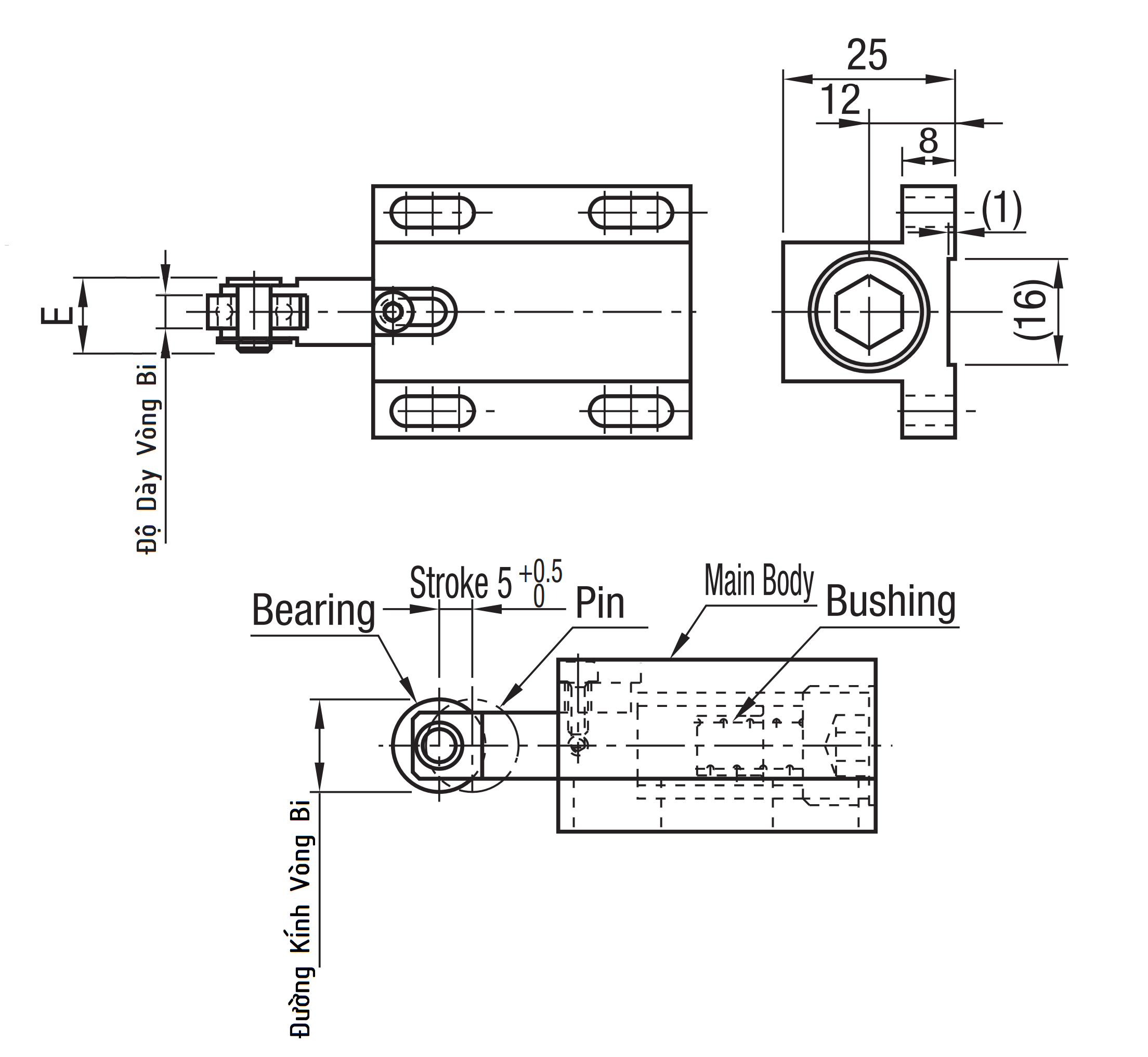 Bản vẽ kỹ thuật Roller Plungers Vertical Mount Heavy Load SBPJ-2