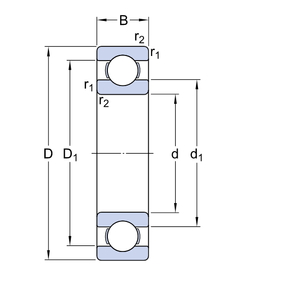 Bản vẽ kỹ thuật Vòng Bi SKF PER.62/22-GC3V2