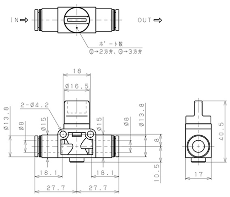 Bản vẽ kỹ thuật Van Tay Khí Nén Pisco HV8-8-2