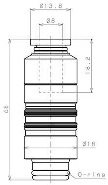 Bản vẽ kỹ thuật Thân Đầu Nối Nhanh Ống Dẫn Điều Khiển Nhiệt Độ Khuôn Đúc Dạng Thẳng, Có Van Tự Ngắt Pisco ASC10-8P