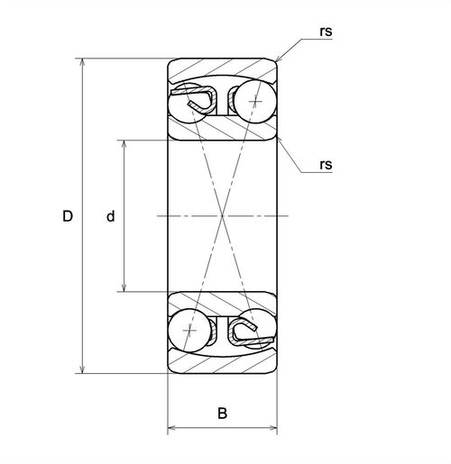Bản vẽ kỹ thuật Vòng Bi Cầu Tự Lựa 50x110x27 NTN 1310S