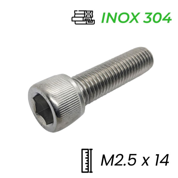 Lục Giác Chìm Đầu Trụ Inox 304 DIN912 M2.5x14