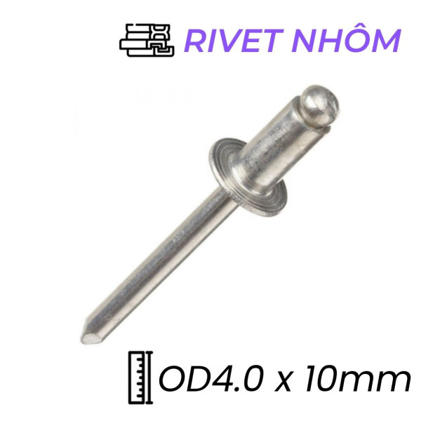 Rivet Nhôm OD4.0x10mm (250 Cái)