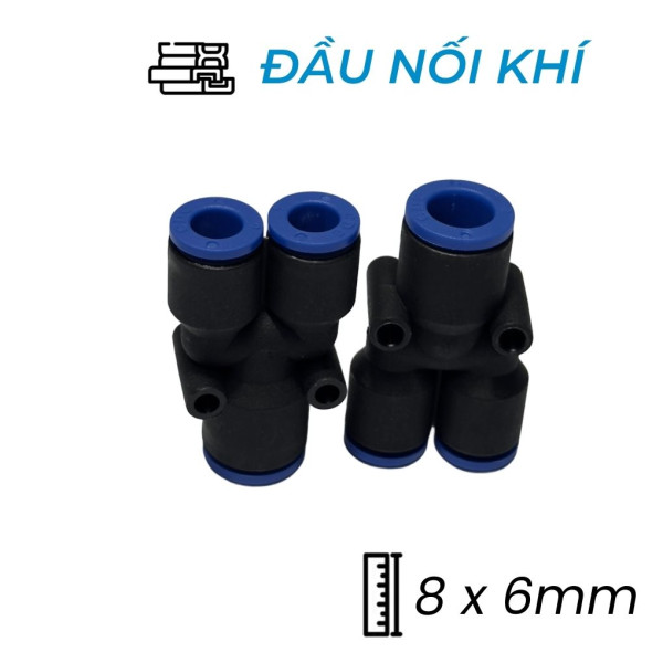Đầu Nối Nhanh Khí Nén Chữ Y Ø8x6mm CDC MPW 0806 (Màu Đen)