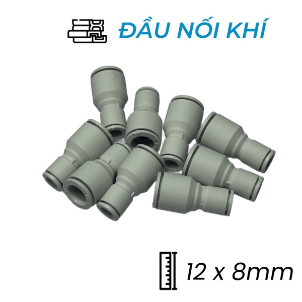 Đầu Nối Nhanh Khí Nén Giảm Ø12x8mm CDC MPG 1208-W (Màu Trắng)