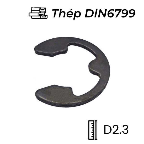 Phe Gài Trục Chữ E Thép DIN6799 D2.3 (10Cái/Bịch)
