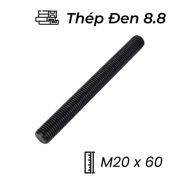 Guzong Thép Đen 8.8 M20x60