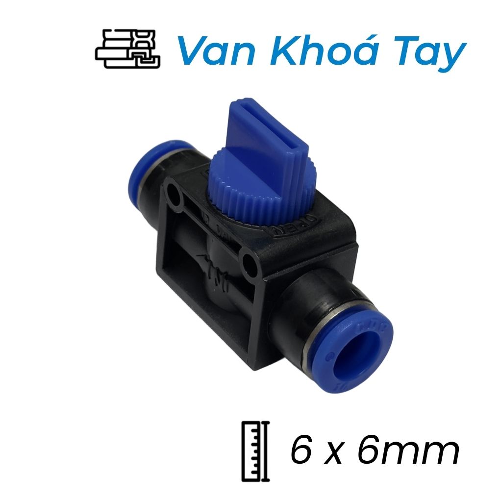 Van Khóa Tay Khí Nén Ø6 (6x6mm) CDC HVU 0606