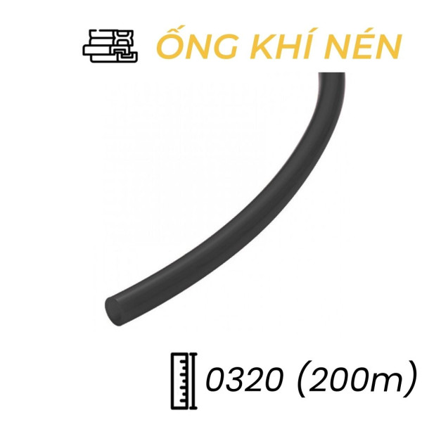 Dây Hơi Khí Nén PU Phi 3 Màu Đen OD3 x ID2 mm CDC PU 0320 (200m)