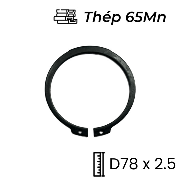 Phe Gài Trục Thép 65Mn DIN471 D78x2.5