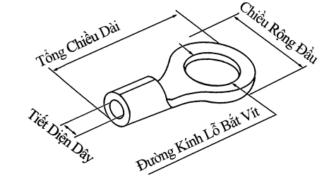Bản vẽ kỹ thuật Đầu Cosse Tròn Trần 180 mm2 KST RNB180-12