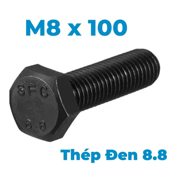 Bulong Thép Đen 8.8 DIN933 M8x100