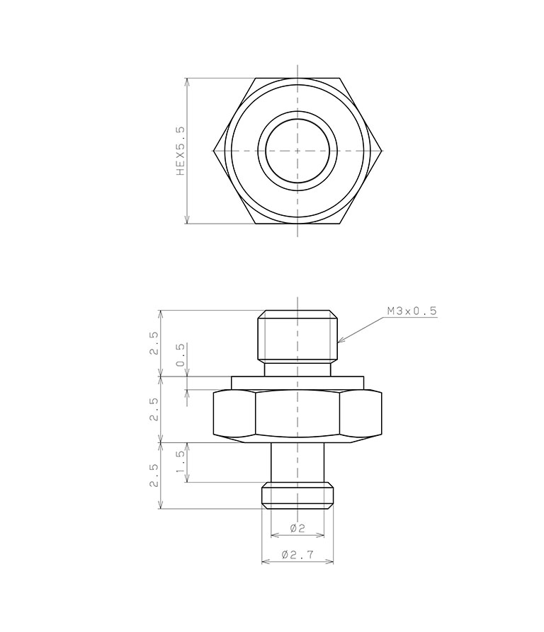 Bản vẽ kỹ thuật Bộ Nấm Hút Chân Không Và Giá Đỡ, Cao Su Nitrile - NBR, O.D 4 mm, Pisco VPME4RMN-M3