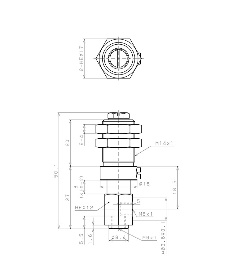 Bản vẽ kỹ thuật Giá Đỡ Nấm Hút Chân Không Có Lò Xo, Pisco VPD-M6-6-M6